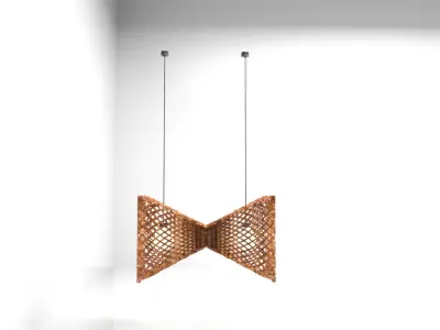 3D MODEL OF A DECORATIVE PARAMETRIC RATTAN  CEILING CHANDELIER Low-poly 3D model
