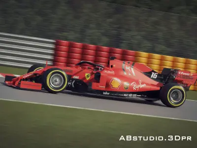 F1 Formula 1 car Ferrari Leclerc 3D model