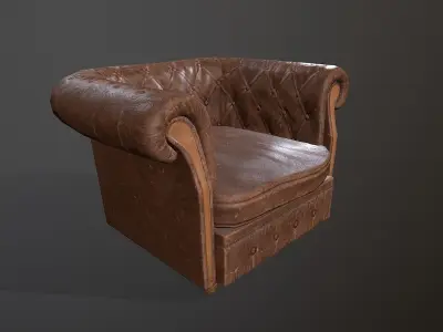 Chesterfield Club Chair Low-poly 3D model