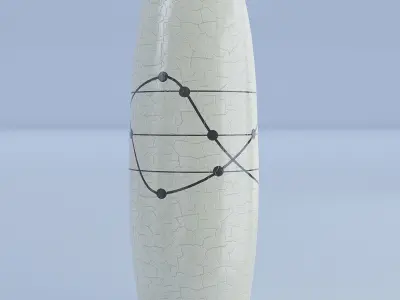 Ceramic White Vase Set 3D model