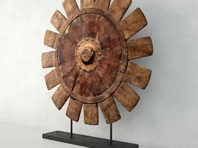 Antiqued Charkha Decor 3D model