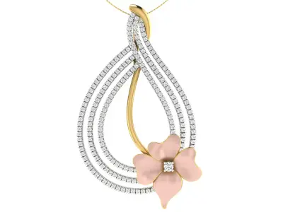 Solitaire Women Pendant 3dm STL OBJ FBX Renders Details 3D print model