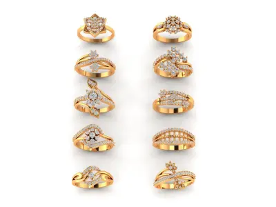Diamond ring 3D print model 77