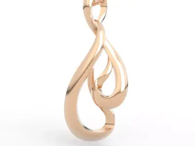 Luxury Double Flame Pendant 3D print model