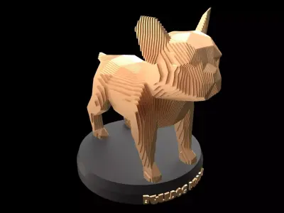 Parametric French Bulldog Puppy Low-poly 3D model purchase