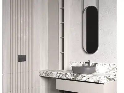 Bathroom Furniture Low-poly 3D model