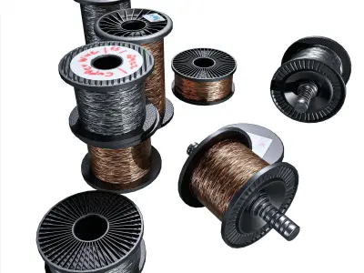 Winding Coil Roll Pack Low-poly 3D model