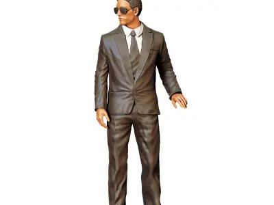 N3 Bodyguard taking care of celebrity holding car door 3D print model