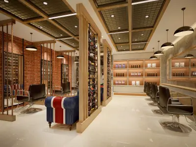  barbershop Low-poly 3D model