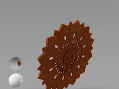 Flower Ornament Traditional Balinese Decoration 3D model