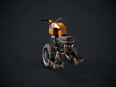 Crazy Bike Low-poly 3D model