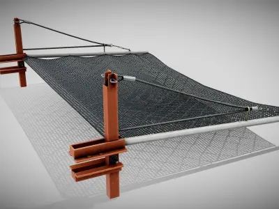 Construction Safety Net - Personnel Fall Net Low-poly 3D model