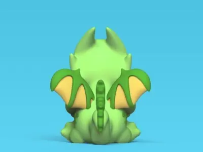 Sitting Dragon Heart 3D print model