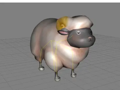 Lowpoly Animal Cartoon - Sheep Low-poly 3D model