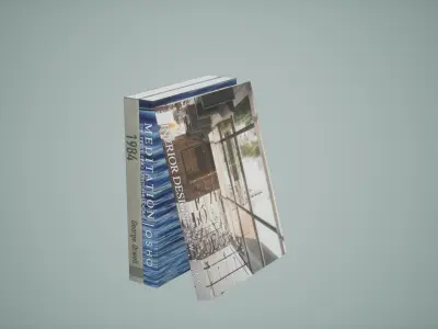 Books Low Poly Game Ready two Low-poly 3D model