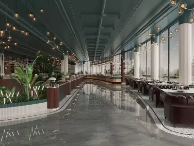 Restaurant Interior Design 3D model