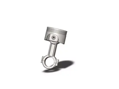 Piston with rod 3D model 3D model