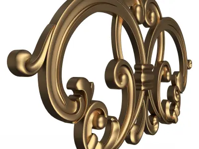 Carved Plaster Molding Decoration 034 Low-poly 3D model