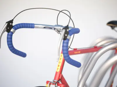 Stand with a model of a bicycle 3D model