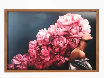 Art Frams 6- Art Flower Head Woman By 3 Frams 3D model