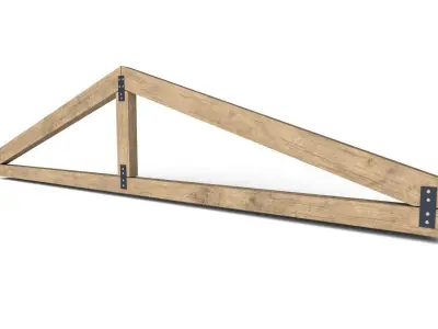 Wooden Roof Truss 01 Low-poly 3D model