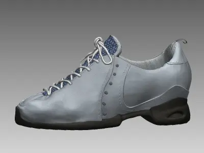 Zbrush sport shoes Low-poly 3D model