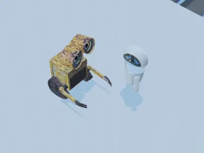 wall e and eve from disney 3D model