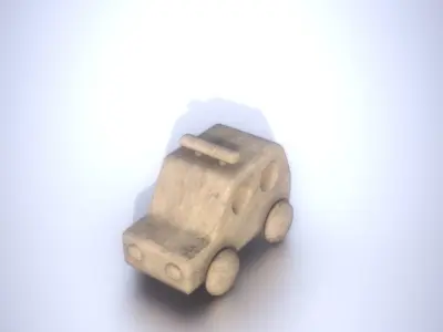 Police Car Toy Light Wood LP and HP Game Ready PBR Low-poly 3D model