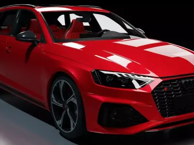 Audi RS4 Avant Low-poly 3D model