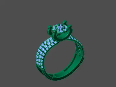 Womens Rings With Stone Ring Ready STL 3DM Models Rings women 3D print model