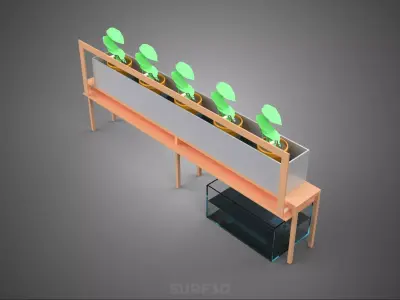 IOT HYDROPONIC PLANT AUTO CONTROL WATER DRIP IRRIGATION SYSTEM 3D model