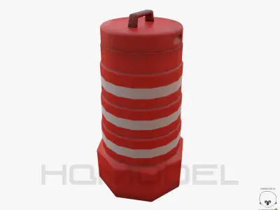 Barrier PBR traffic cone Low-poly 3D model