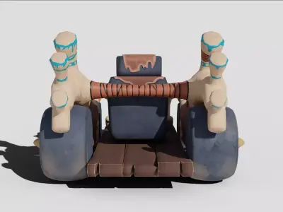 Stylized Tribal Kart Low-poly 3D model