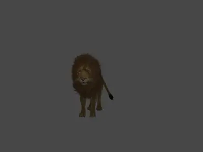 lion with full rig 3D model