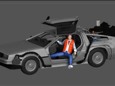 MARTY MCFLY DELORIAN BACK TO THE FUTURE FIGURINE MINIATURE 3D print model