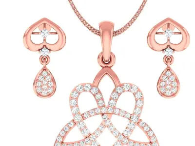 Pendant Earrings combo - 1153 3D print model