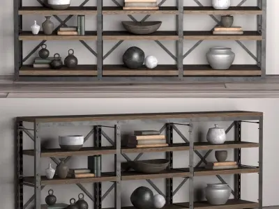 Racks in industrial style 3D Model Collection