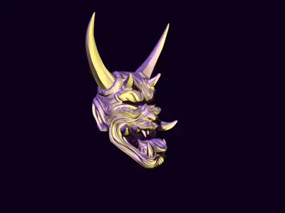 Samurai hannya mask 3D print model