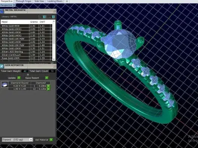 ZDR0125 round brilliant diamond engagement ring 3D print model