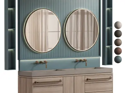 Bathroom furniture N038 in Neoclassic and Modern style 3D model