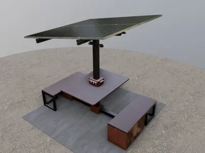 Solar Pergola Type-2 Black and White 3D model