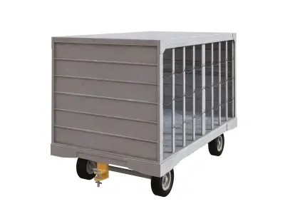 Airport Closed Baggage Trailer 3D model