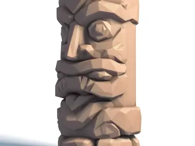 Tiki Totem Stylized Tribal Sculpture for 3D Printing 3 3D print model