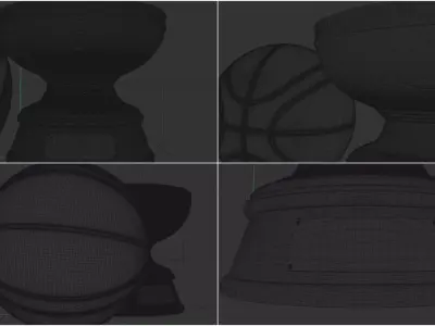 Eurobasket Trophy and Ball Kit 3D model