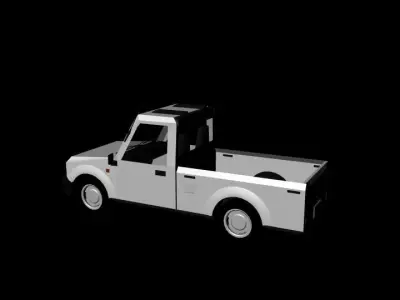 Mini Pickup Truck Low-Poly Low-poly 3D model