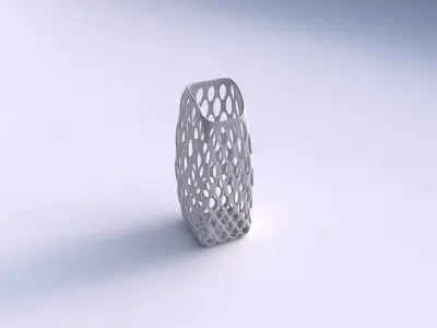 Vase arc rectangle with bubble grid lattice 3D print model