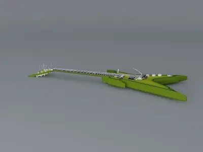 Dean Razorback 255 Dimeslime guitar Free 3D model
