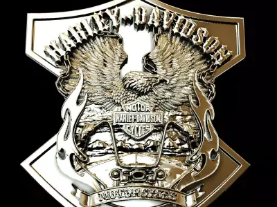 Harley Davidson badge logo 3D print model