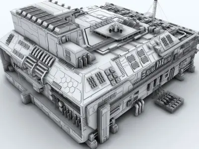 Sci-fi Factory 3D model