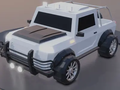 customizable jeep car  Low-poly 3D model